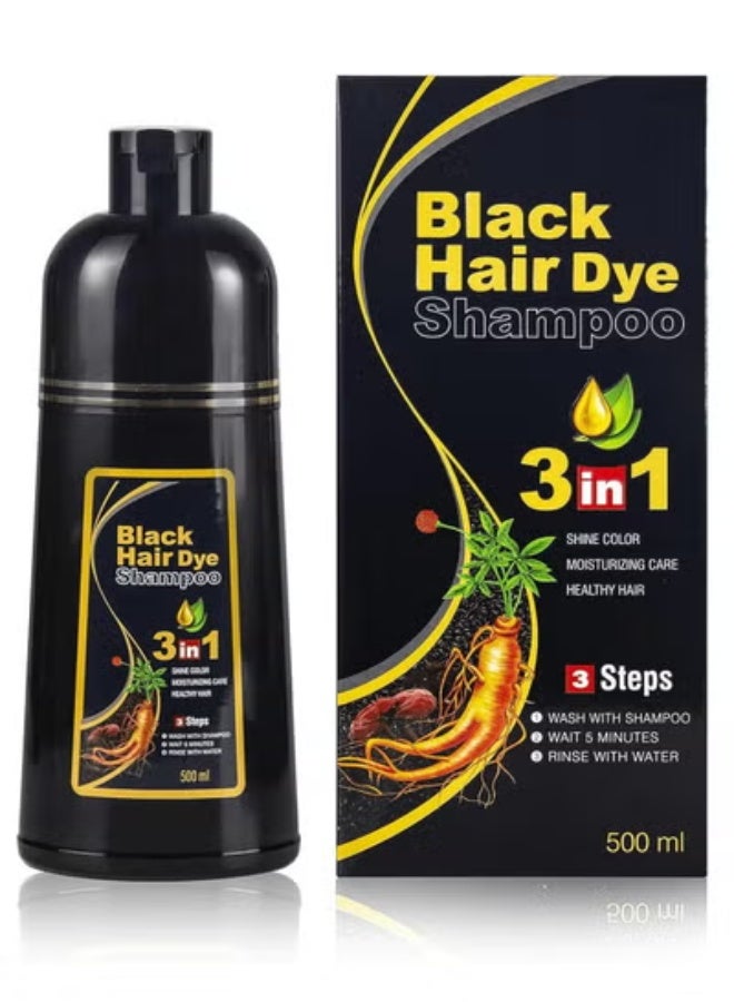 Hair Dye Shampoo 3 in 1 (1.0 Dark Black) 500 ML